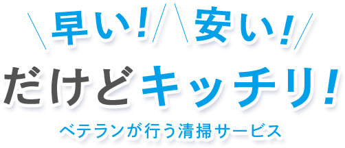 早い！安い！だけどキッチリ！